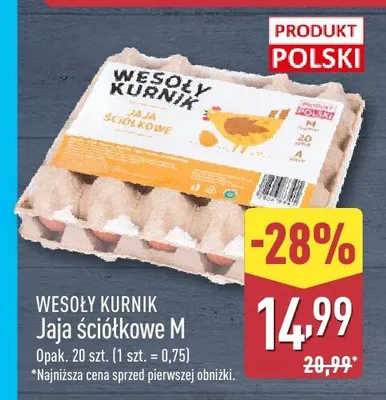 Jaja ściółkowe M Wesoły Kurnik promocja w Aldi