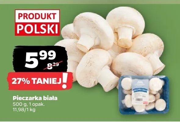Pieczarka biała polska promocja w Netto