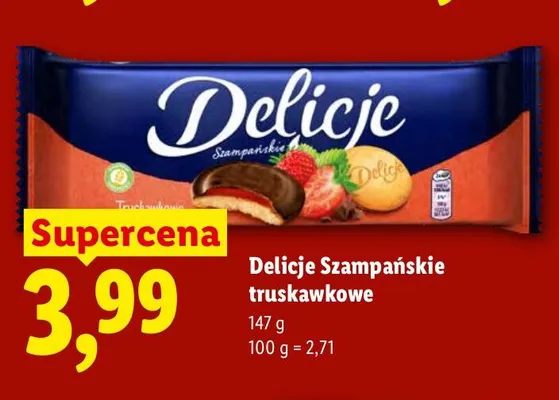 Ciastka Delicje Szampańskie truskawkowe promocja w Lidl