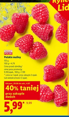 Maliny polskie promocja w Lidl