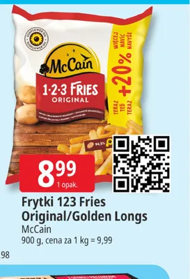 Frytki 123 McCain Golden Longs promocja w Leclerc