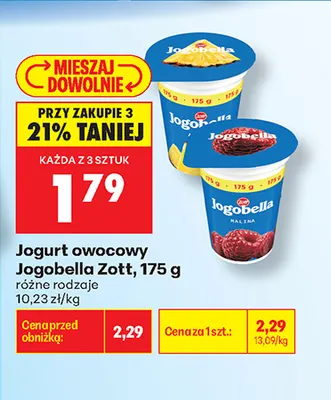 Jogurt owocowy Jogobella Zott promocja w Biedronka