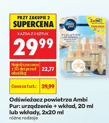 Odświeżacz powietrza urządzenie + wkład, różne rodzaje promocja w Biedronka