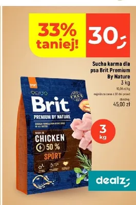 Sucha karma dla psa Brit Premium By Nature promocja w Dealz