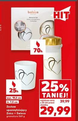 Zestaw upamiętniający Znicz + Świeca Bolsius promocja w Kaufland