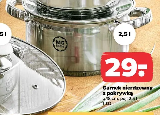 Garnek nierdzewny z pokrywką Mg home ø18 cm 2,5 l promocja w Netto