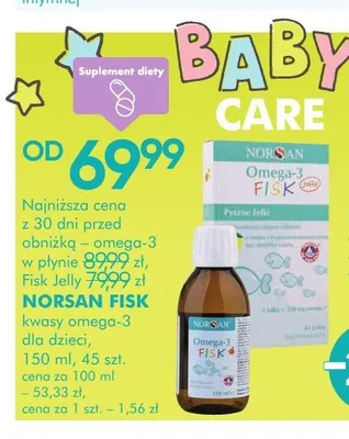 Kwasy omega-3 dla dzieci NORSAN FISK promocja w Super-Pharm