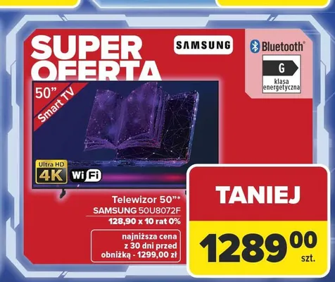 Telewizor 50" SAMSUNG 50U8072F promocja w Carrefour