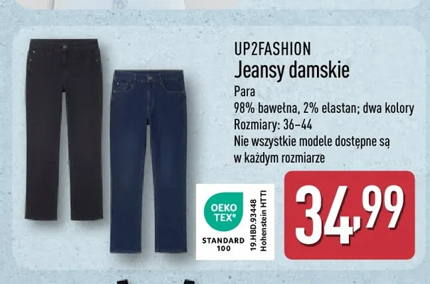 Jeansy damskie UP2FASHION promocja w Aldi