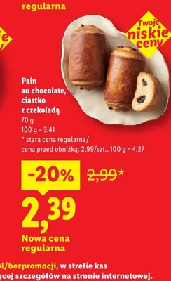 Pain au chocolate ciastko z czekoladą promocja w Lidl