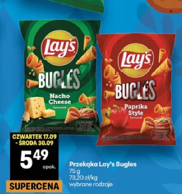 Przekąska Lay's Bugles Paprika Style promocja w Delikatesy Centrum