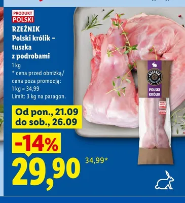 Polski królik tuszka z podrobami Rzeźnik promocja w Lidl