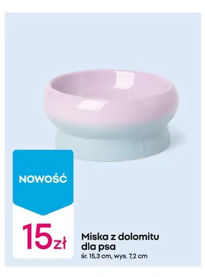 Miska z dolomitu dla psa śr. 15,3cm wys. 7,2cm promocja w Pepco