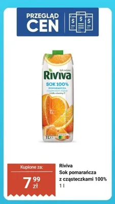 Sok pomarańczowy Riviva z cząsteczkami 100% promocja w Biedronka