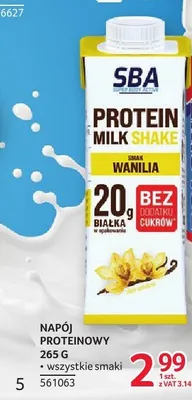 Napój proteinowy waniliowy SBA Protein Milk Shake Mlekovita promocja w Selgros