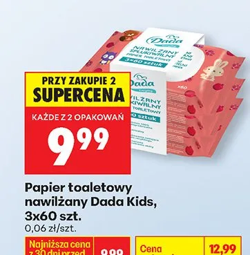 Papier toaletowy nawilżany Dada Kids promocja w Biedronka