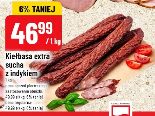 Kiełbasa extra sucha z indykiem promocja w POLOmarket