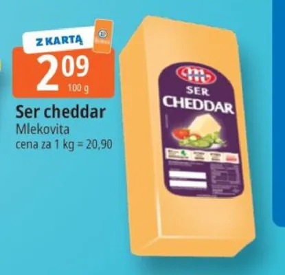 Ser cheddar Mlekovita promocja w Leclerc