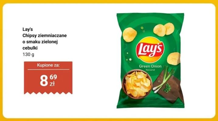 Chipsy ziemniaczane o smaku zielonej cebulki Lay's promocja w Biedronka