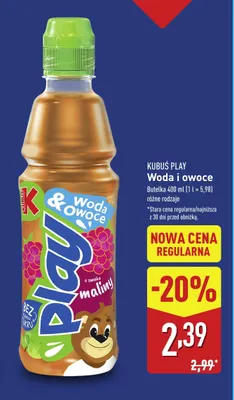 Napój Kubuś Play Woda i owoce promocja w Aldi
