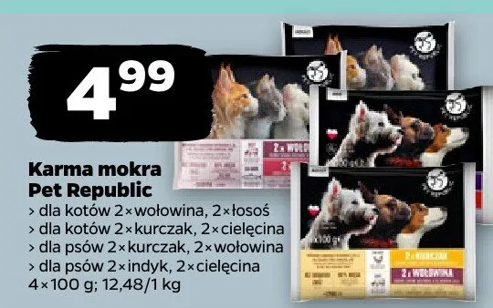 Karma mokra dla kotów 2×wołowina, 2×łosoś, dla kotów 2×kurczak, 2×cielęcina, dla psów 2×kurczak, 2×wołowina, dla psów 2×indyk, 2×cielęcina promocja w Netto
