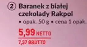 Baranek z białej czekolady Rakpol promocja w Makro