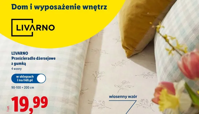 Prześcieradło dżersejowe z gumką 90-100×200 cm promocja w Lidl