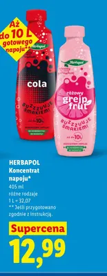 Koncentrat napoju Herbapol różowy grejpfrut promocja w Lidl