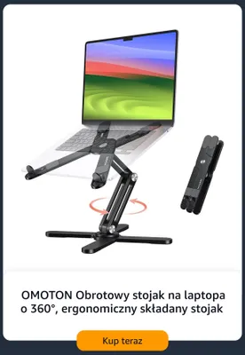 Stojak na laptopa obrotowy Omoton o 360° ergonomiczny składany promocja w Amazon
