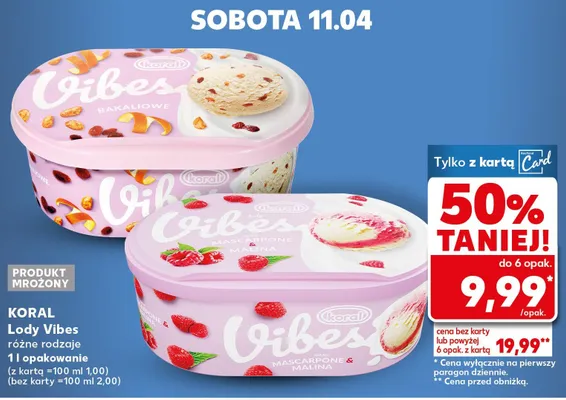 Lody Vibes różne rodzaje promocja w Kaufland