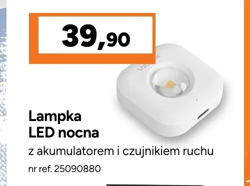 Lampka LED nocna z akumulatorem i czujnikiem ruchu Videx promocja w Bricoman