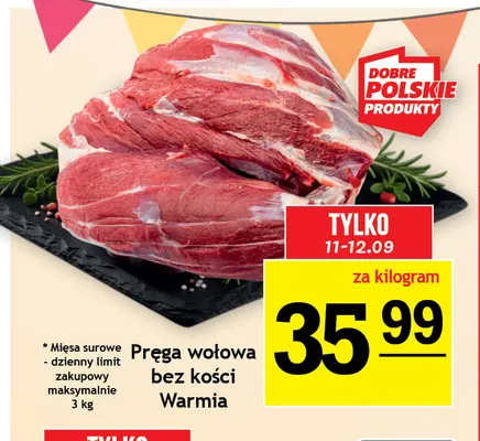 Pręga wołowa bez kości Warmia promocja w Gram Market
