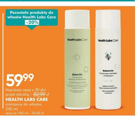 Szampon do włosów Health Labs Care Balance On promocja w Super-Pharm