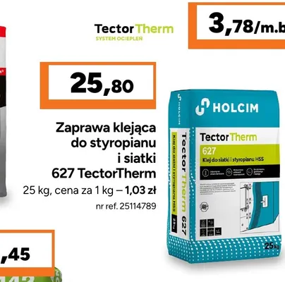 Zaprawa klejąca do styropianu i siatki 627 TectorTherm promocja w Bricoman