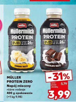Napój mleczny Müller Müllermilch Protein Zero o smaku czekoladowym promocja w Kaufland