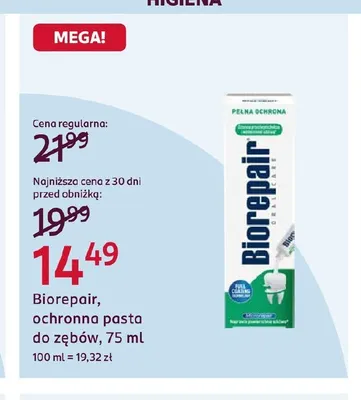 Ochronna pasta do zębów Biorepair promocja w Rossmann
