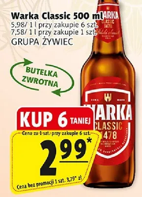 Piwo Warka Classic promocja w Prim Market
