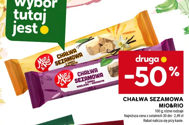Chałwa sezamowa o smaku waniliowym Mio & Rio promocja w Stokrotka