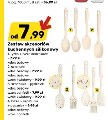 Zestaw akcesoriów kuchennych silikonowych szpatułki promocja w Bricomarche