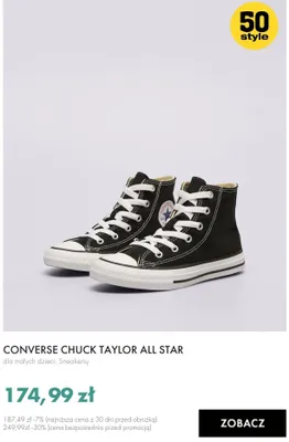 Sneakersy dla małych dzieci CONVERSE CHUCK TAYLOR ALL STAR promocja w 50 style