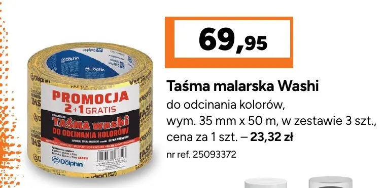 Taśma malarska Washi 3-pak Blue Dolphin promocja w Bricoman