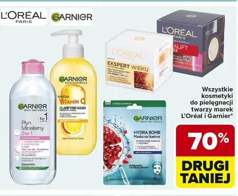 Kosmetyki do pielęgnacji twarzy Garnier promocja w Carrefour Market