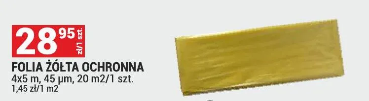 Folia żółta ochronna 4x5m 45µm 20m2 promocja w Merkury Market