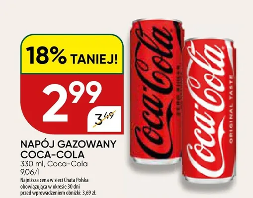Napój gazowany Coca-Cola promocja w Chata Polska