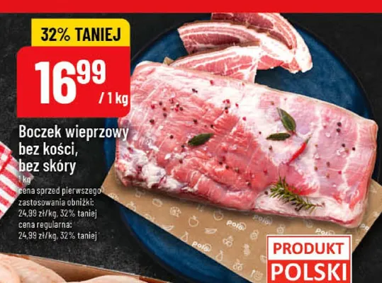 Boczek wieprzowy bez kości bez skóry promocja w POLOmarket