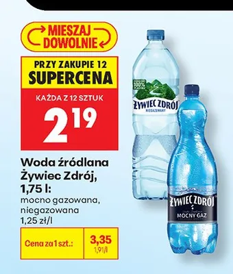 Woda źródlana mocno gazowana Żywiec Zdrój promocja w Biedronka