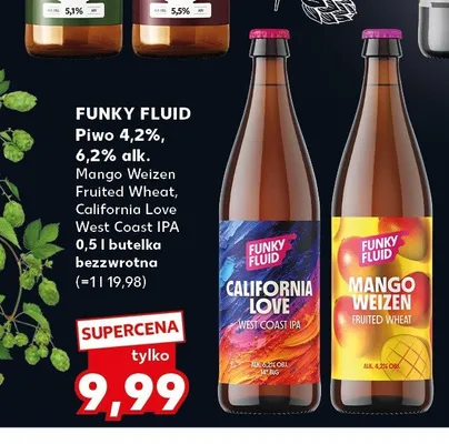 Piwo Funky Fluid Mango Weizen Fruited Wheat 4,2% alk. promocja w Kaufland