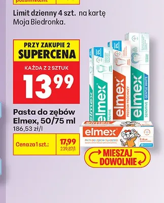 Pasta do zębów Elmex Sensitive promocja w Biedronka
