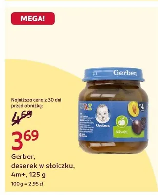 Deserek Gerber w słoiczku, 4m+, 125 g promocja w Rossmann