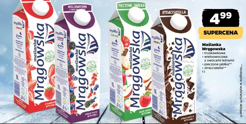 Maślanka stracciatella 1 l promocja w Netto